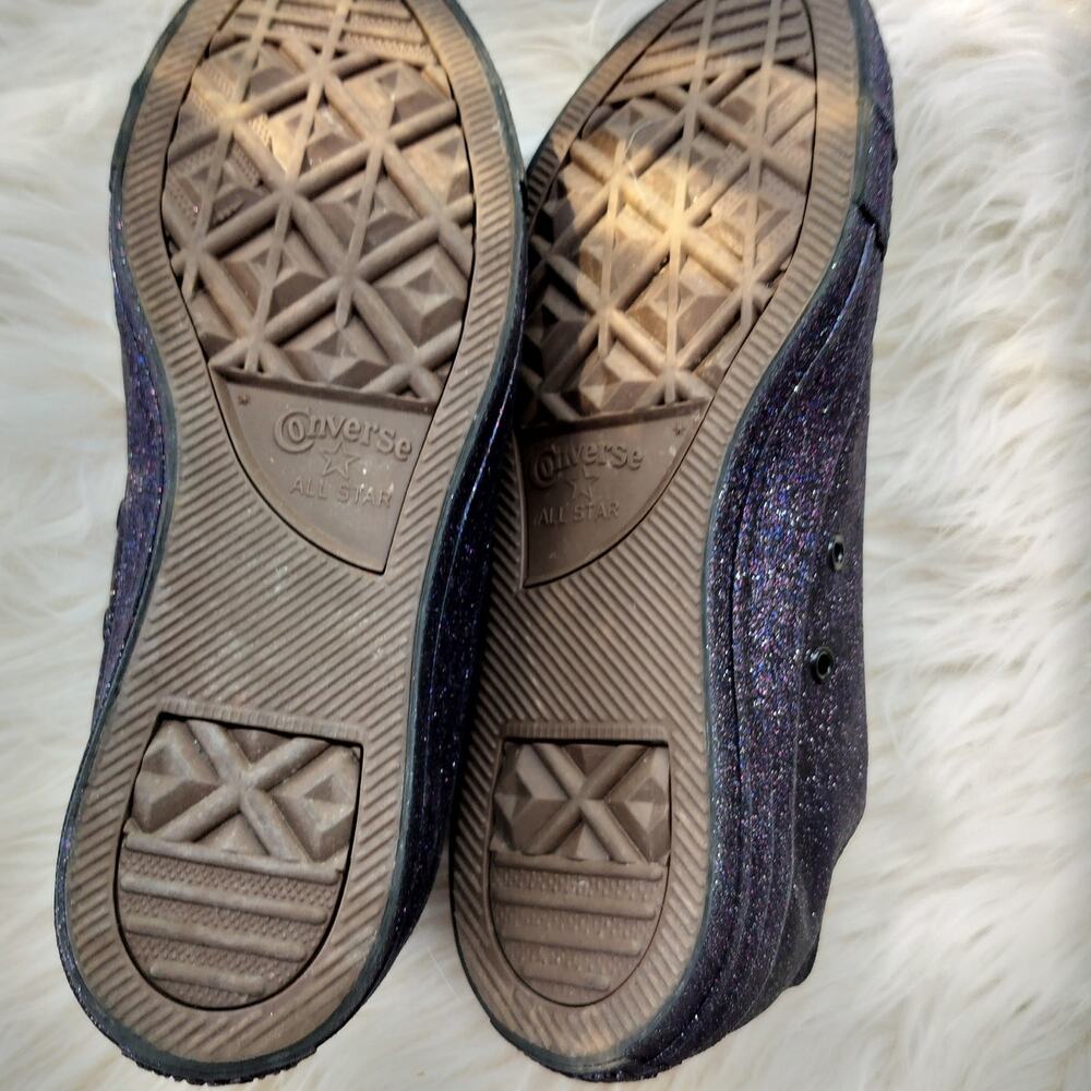 5159)Converse All Star Chuck Taylor Purple Low Top Glitter  Shoes Unisex W10/US8 - Picture 9 of 9